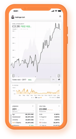 Application mobile de suivi de portefeuille présentant des données cryptographiques en direct